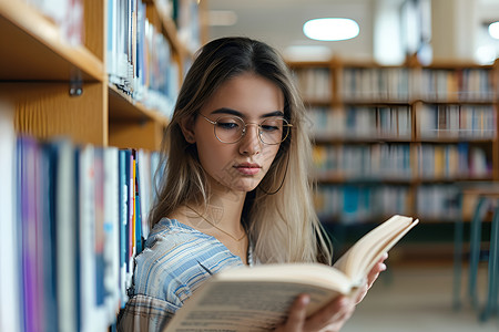 图书馆中的学生背景图片