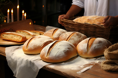 烘培的面包食物背景图片
