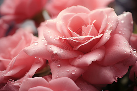 繁花似锦的粉色玫瑰花朵背景图片