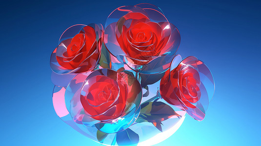 娇艳欲滴的玫瑰花束背景图片