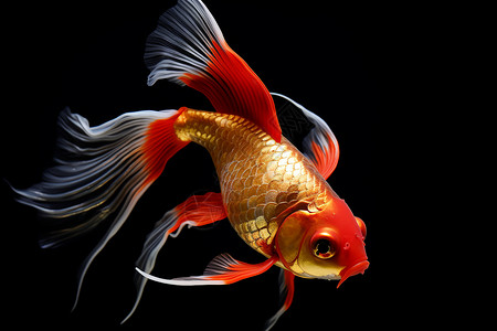 鱼缸中的金鱼背景图片