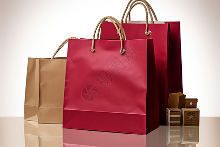 商场购物的纸质购物袋背景图片