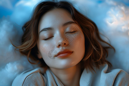 女性美容睡眠背景图片