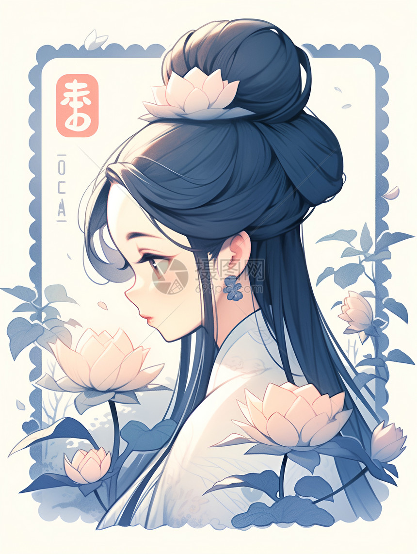 花中少女的医生插图图片