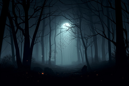 户外阴暗的森林背景图片