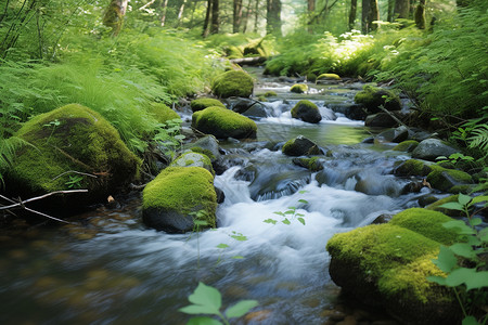森林的小溪背景图片