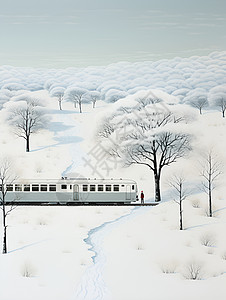 火车穿行森林背景图片