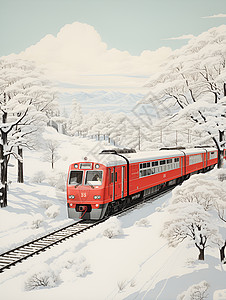 冬季户外的火车背景图片