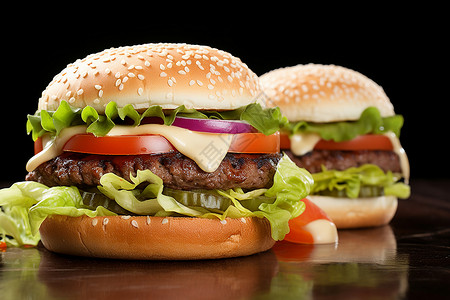 美味的汉堡背景图片