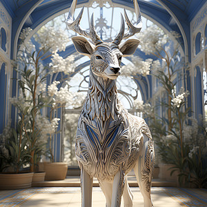 3D艺术的麋鹿工艺品背景图片