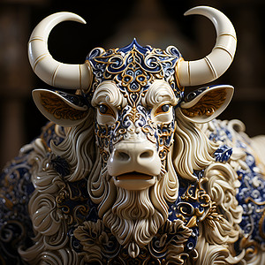 3D艺术的公牛模型背景图片