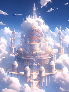 仙境空中宫殿背景图片