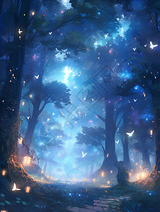 林中飞舞的蝴蝶背景图片