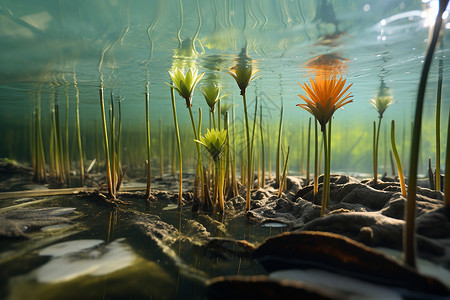 水下的植物背景图片