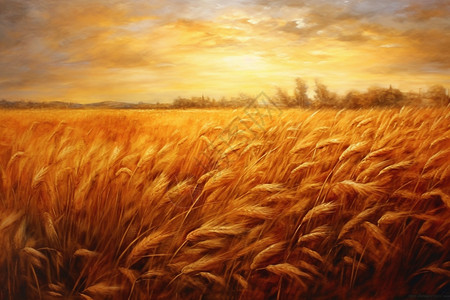 金色的麦田背景图片