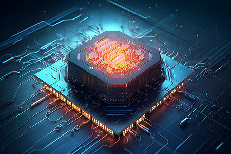 神经芯片科技脑电路高清图片