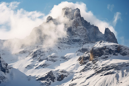 冰雪皑皑的山峰背景图片