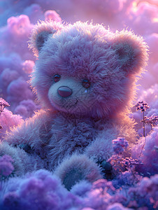 紫色的小熊背景图片