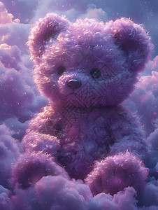 紫色毛绒玩具熊背景图片