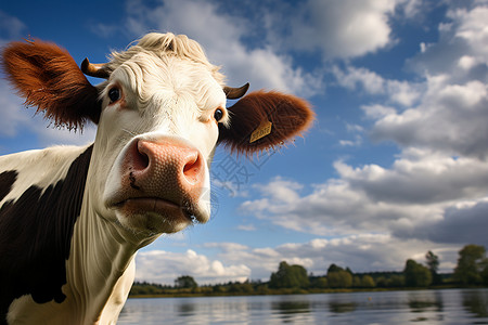 牧场上的乳牛背景图片