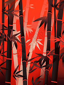 竹影红墙背景图片
