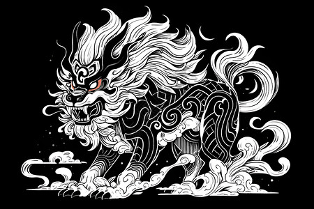 中国神话传说中的麒麟背景图片