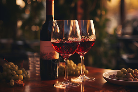 红酒佳景新鲜的葡萄高清图片
