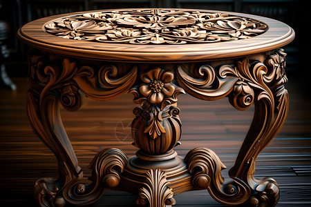 传统的雕刻桌子背景图片