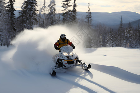 摩托图片骑着雪摩托的男人背景