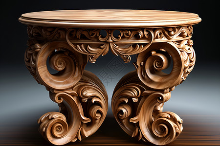 木雕桌子背景图片