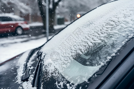 汽车上的雪背景图片