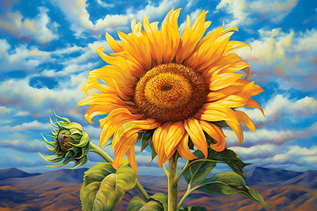 绽放的太阳花植物背景图片