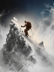 滑雪的运动员背景图片