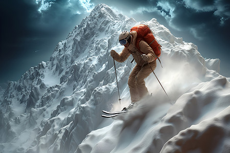 极限挑战滑雪背景图片
