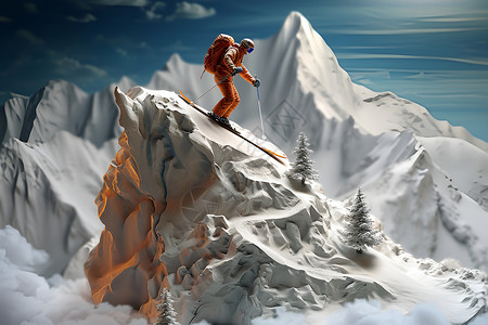 滑雪运动者背景图片