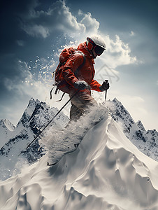 自由式滑雪的运动员背景图片