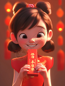 快乐的中国小女孩背景图片