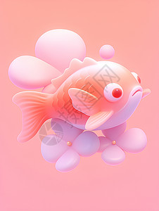 鱼儿素材鱼儿的仙境插画