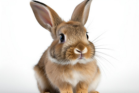 野兔耳朵羊毛可爱的小兔子背景