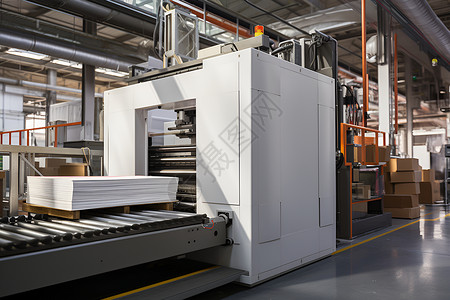 工业印刷工厂的印刷机器背景