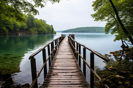 湖边的自然美景背景图片