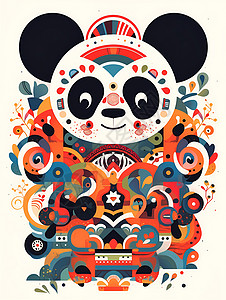 可爱的动物熊猫背景图片