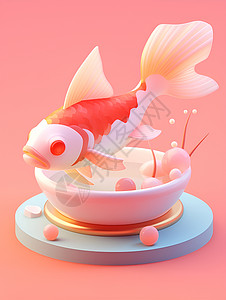 可爱的小鱼插画背景图片