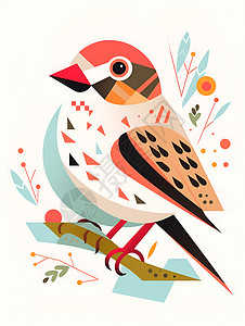 设计的彩色小鸟背景图片