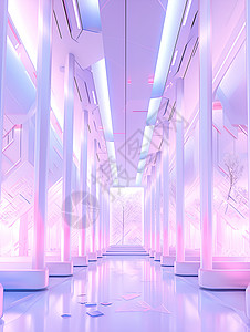 梦幻的走廊建筑背景图片