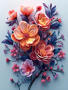 手工制作的花朵背景图片