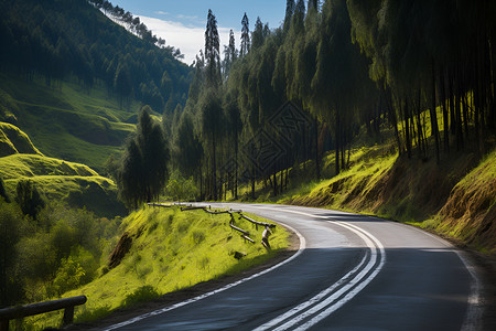 山脉间的道路背景图片