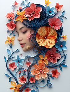花卉的女神背景图片