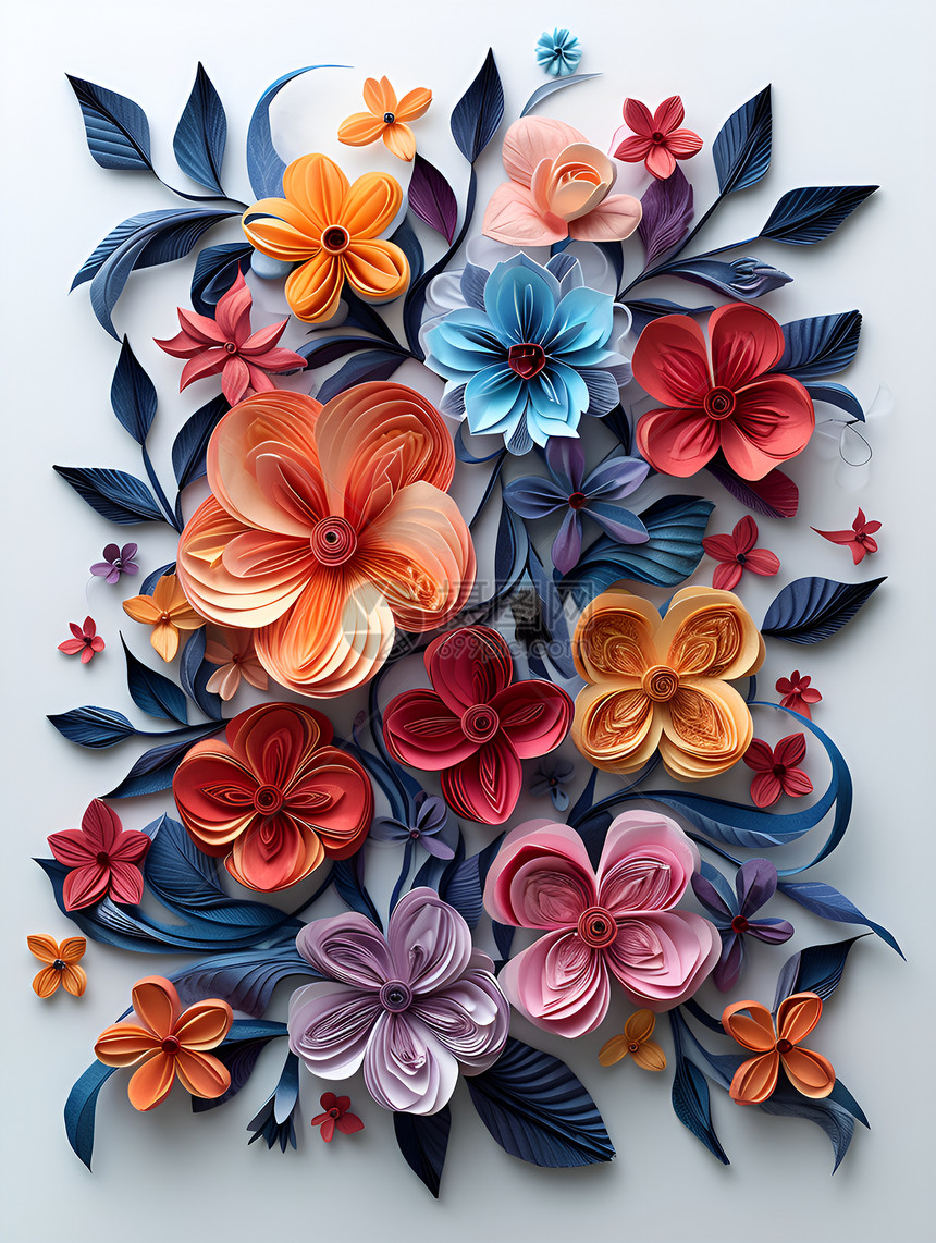 花卉剪纸艺术图片