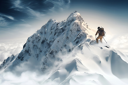 自由翱翔滑雪者背景图片